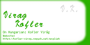 virag kofler business card